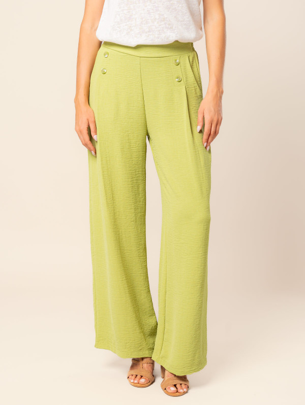 Pantalon à pont fluide femme