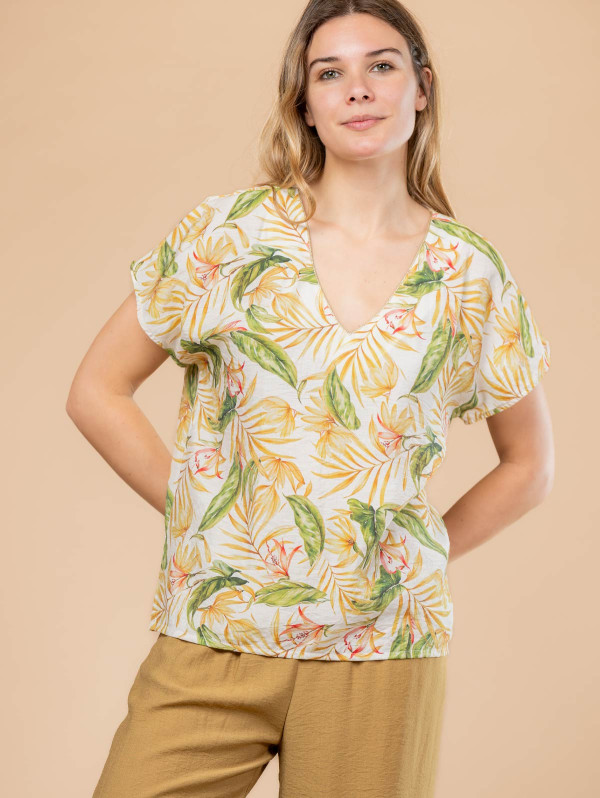 Top texturé feuillage femme | MaBoutiquePlus