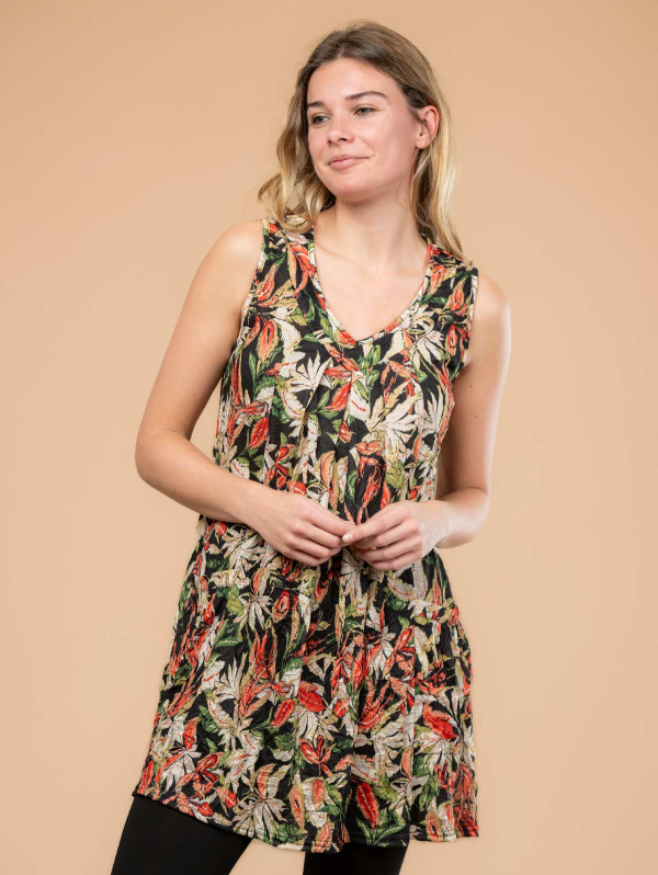 Tunique longue femme imprimé fronces poches | MaBoutiquePlus
