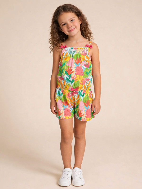 Combishort fille imprimé feuillage | MaBoutiquePlus