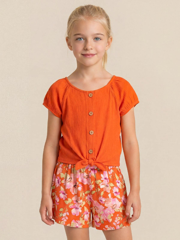 Top fille maille gauffrée | MaBoutiquePlus