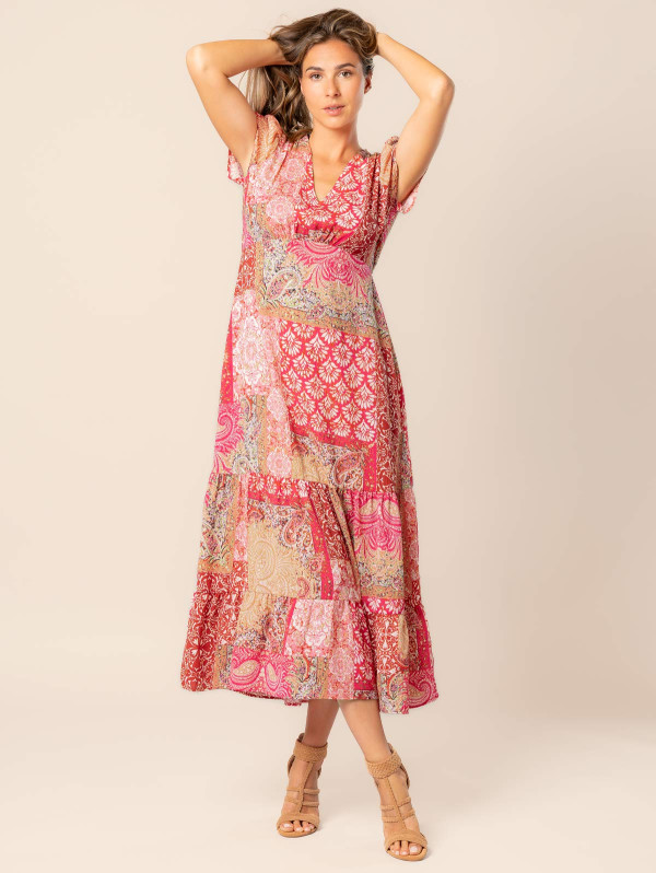 Robe longue femme imprimé patchwork | MaBoutiquePlus
