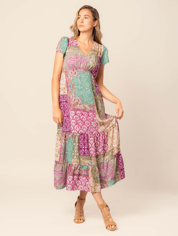 Robe longue femme imprimé patchwork | MaBoutiquePlus
