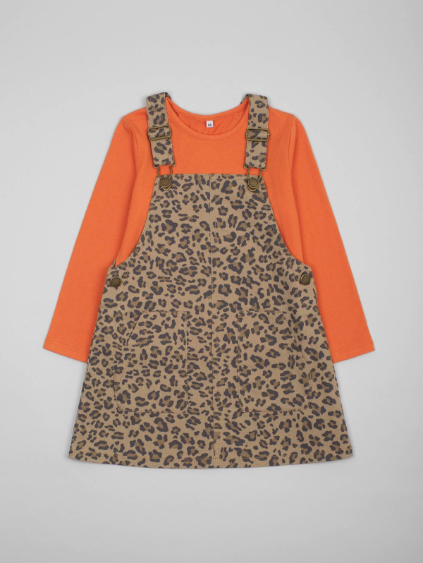 Ensemble fille robe-salopette panthère | MaBoutiquePlus