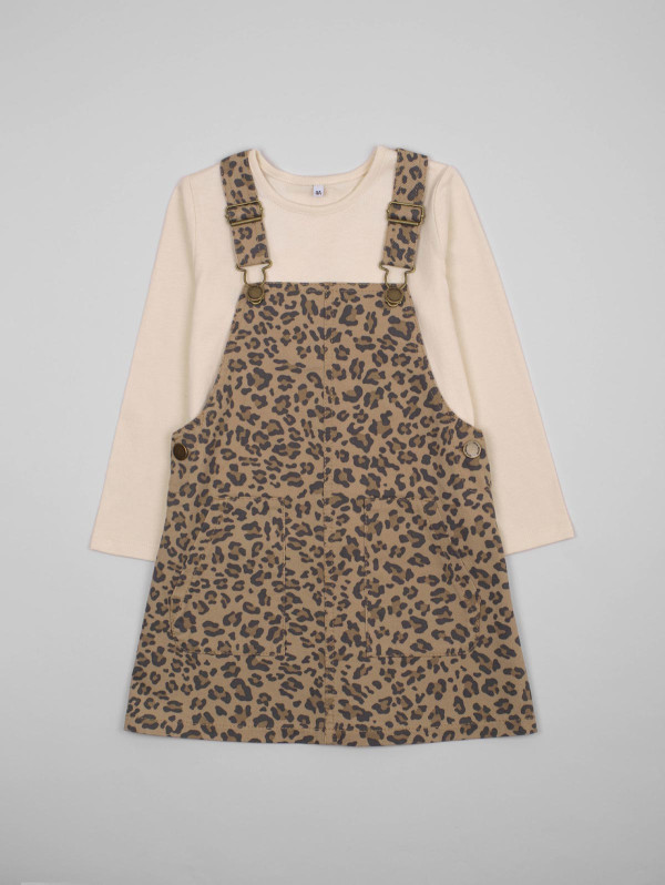 Ensemble fille robe-salopette panthère | MaBoutiquePlus