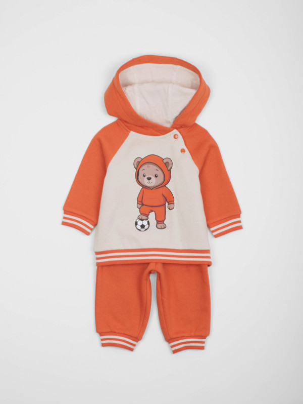 Ensemble bébé-garçon sweat à capuche ourson foot | MaBoutiquePlus
