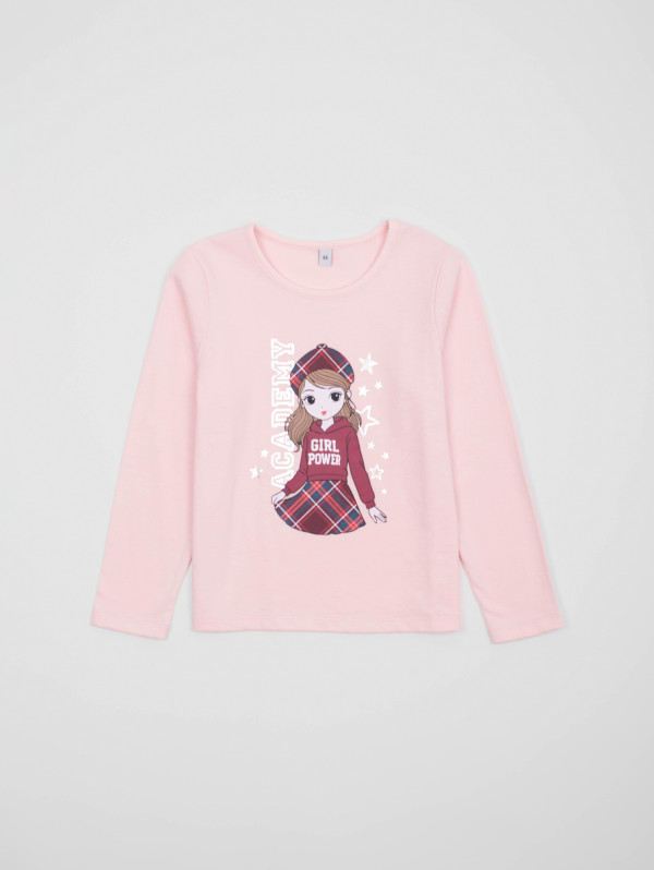 Tee-shirt fille silhouette carreaux/vichy | MaBoutiquePlus