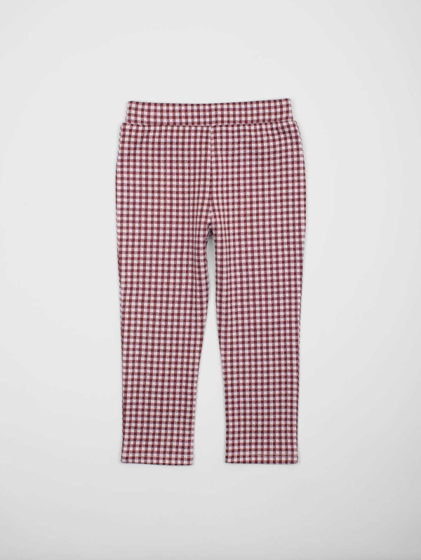 Pantalon maille imprimé carreaux/vichy | MaBoutiquePlus