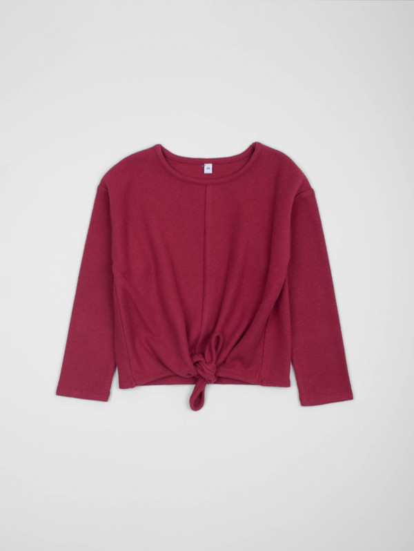 Pull fin fille bas noué | MaBoutiquePlus