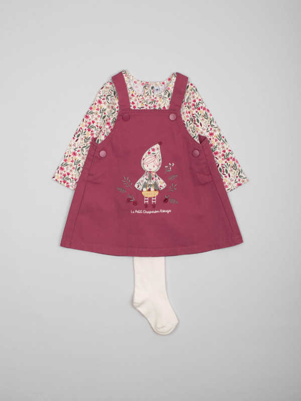 Ensemble bébé-fille robe-salopette "Chaperon Rouge" | MaBoutiquePlus