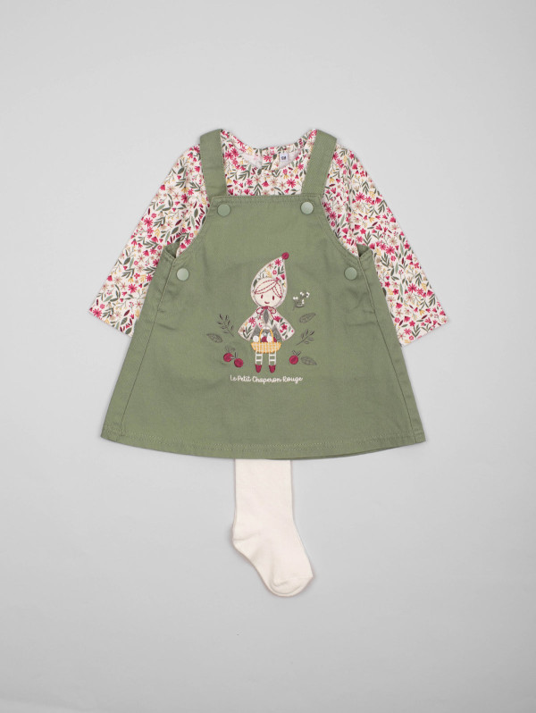 Ensemble bébé-fille robe-salopette "Chaperon Rouge" | MaBoutiquePlus