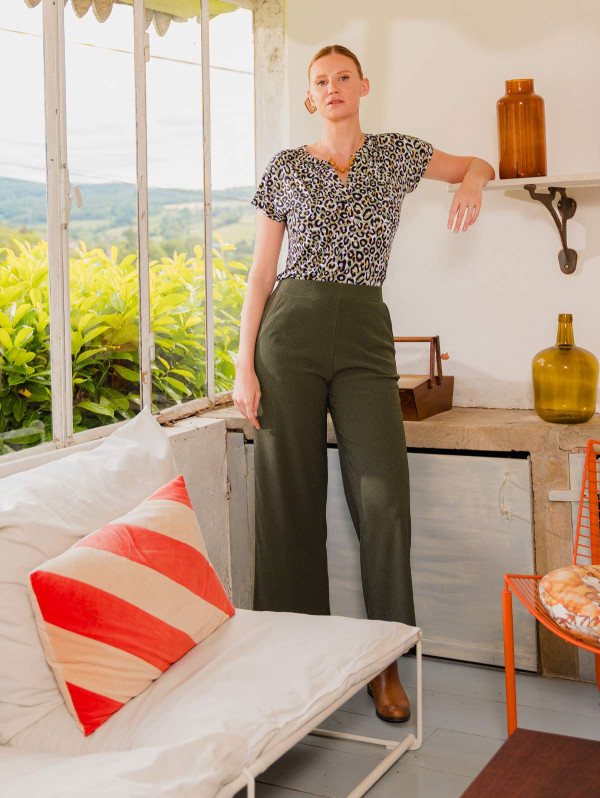 Pantalon femme maille crépon | MaBoutiquePlus