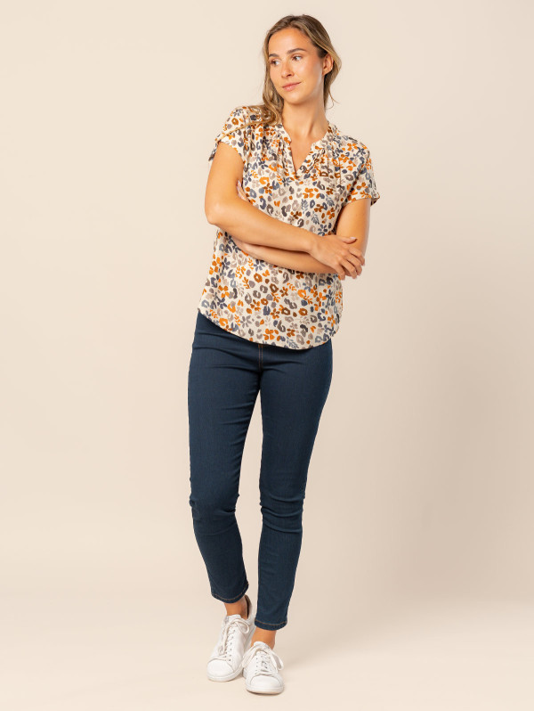 Top femme col V imprimé fleuri  | MaBoutiquePlus