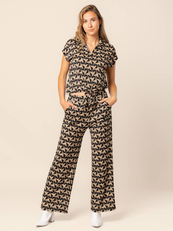 Pantalon large imprimé graphique femme | MaBoutiquePlus