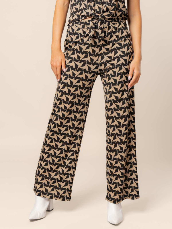 Pantalon large imprimé graphique femme | MaBoutiquePlus