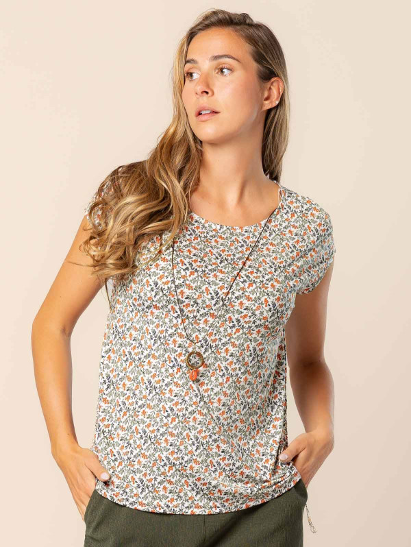 Top fleuri femme collier fantaisie | MaBoutiquePlus