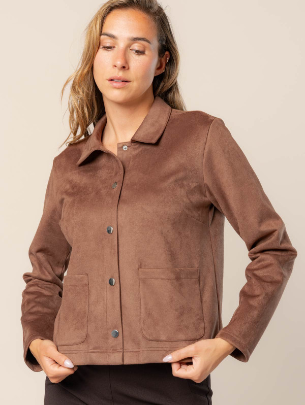 Veste femme effet daim uni/imprimé | MaBoutiquePlus