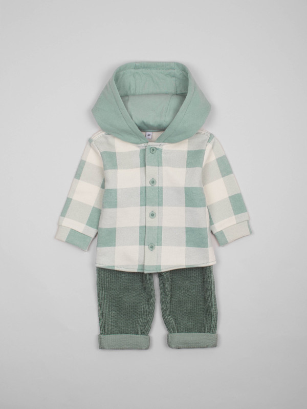 Ensemble bébé-garçon chemise carreaux capuche | MaBoutiquePlus