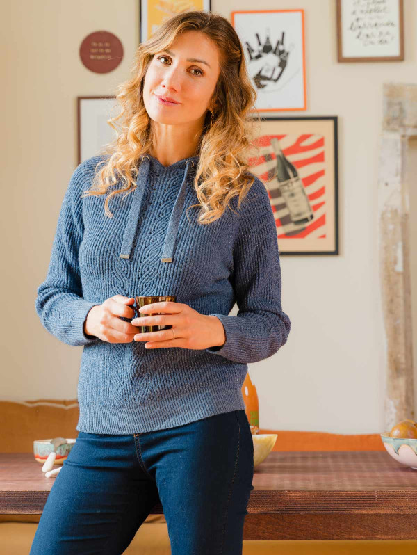 Pull capuche femme torsades | MaBoutiquePlus