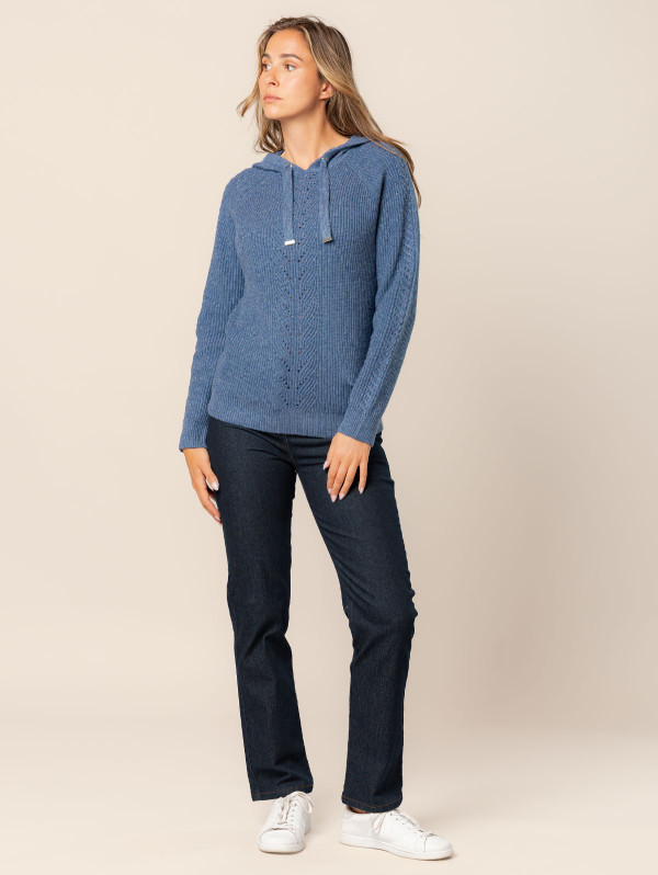 Pull capuche femme torsades | MaBoutiquePlus