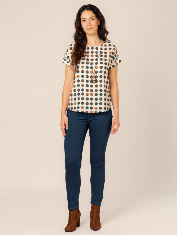 Top imprimé pastilles collier femme | MaBoutiquePlus