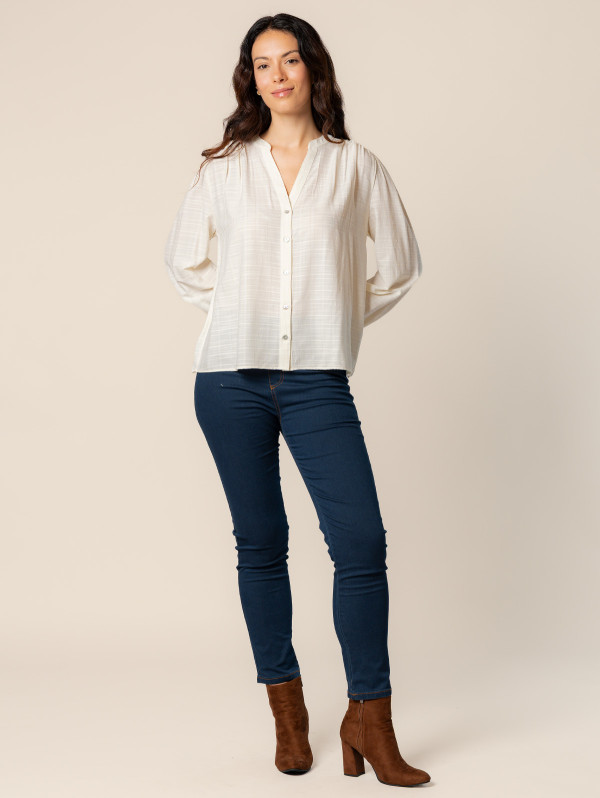 Chemise unie femme jacquard | MaBoutiquePlus
