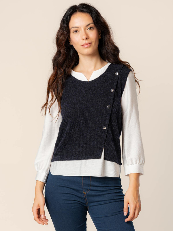 Top femme maille 2-en-1 | MaBoutiquePlus