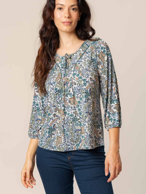 Blouse femme col noué imprimé fleuri | MaBoutiquePlus