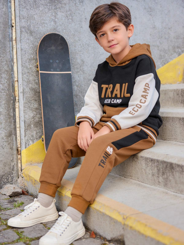 Pantalon de jogging bicolore garçon | MaBoutiquePlus
