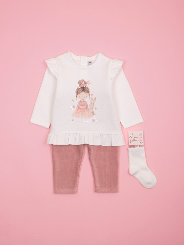 Ensemble bébé-fille tunique legging ballerine | MaBoutiquePlus