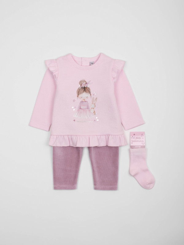 Ensemble bébé-fille tunique legging ballerine | MaBoutiquePlus
