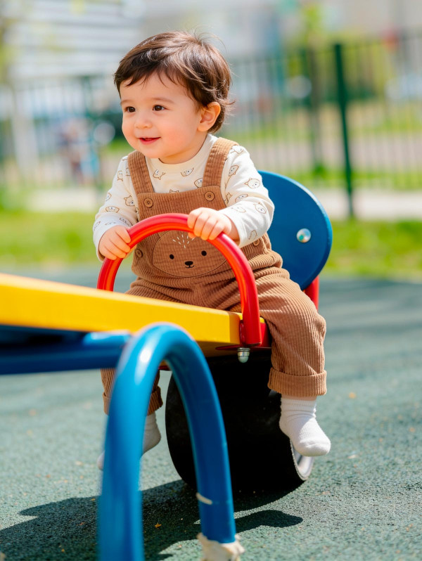 Ensemble bébé-garçon salopette velours côtelé ourson | MaBoutiquePlus