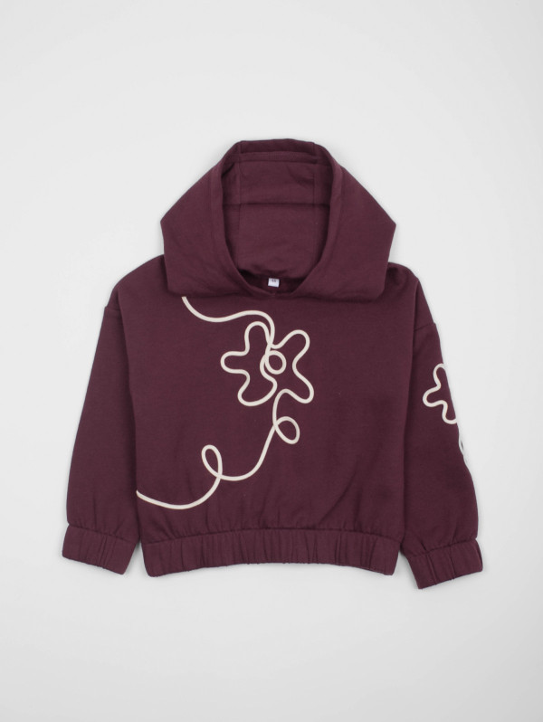 Sweat à capuche fille galon brodé | MaBoutiquePlus