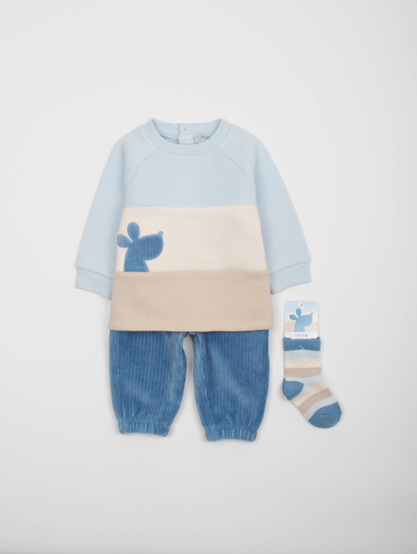 Ensemble bébé-garçon sweat pantalon tricolore | MaBoutiquePlus