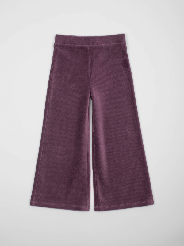 Pantalon large fille maille velours | MaBoutiquePlus