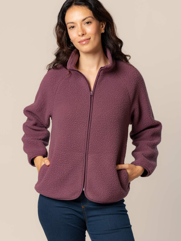Veste zippée femme maille sherpa | MaBoutiquePlus
