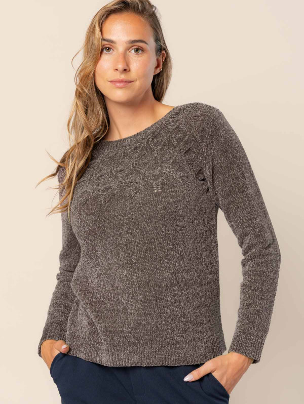 Pull maille chenille fantaisie femme | MaBoutiquePlus
