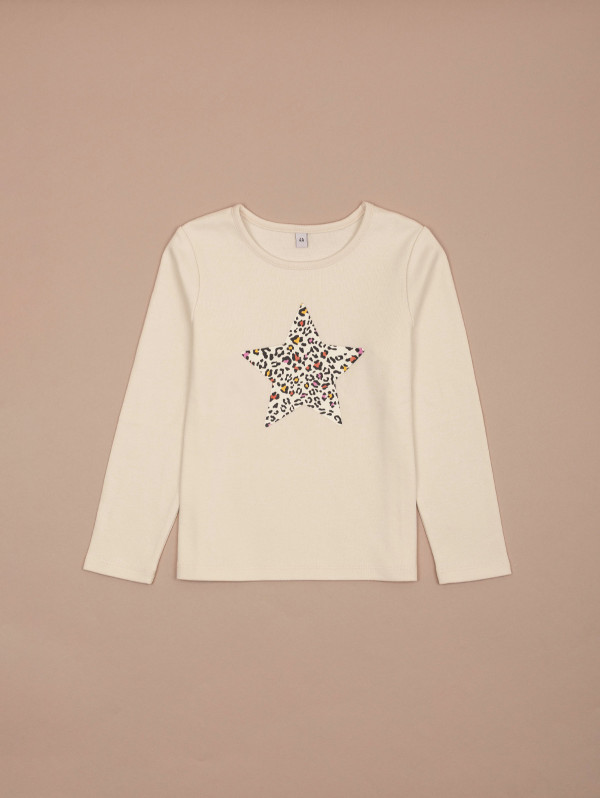 Tee-shirt fille étoile léopard | MaBoutiquePlus