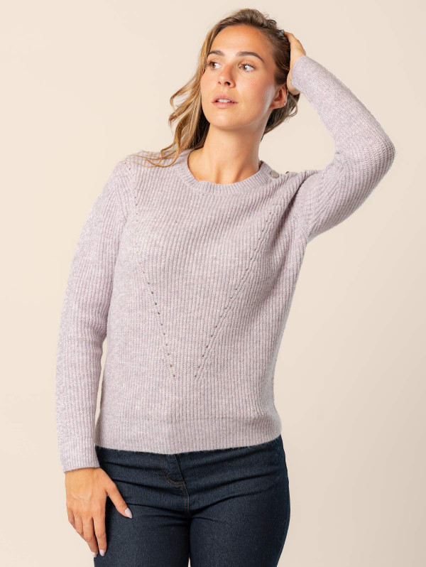Pull maille chinée torsades femme | MaBoutiquePlus