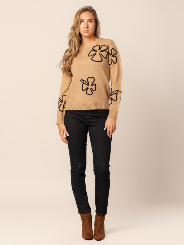 Pull femme fleurs brodées | MaBoutiquePlus
