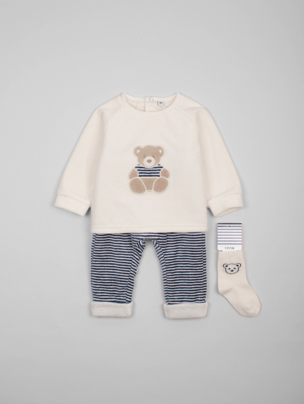Ensemble bébé-garçon rayures ourson | MaBoutiquePlus