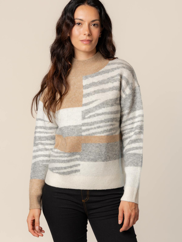 Pull femme maille patchwork | MaBoutiquePlus