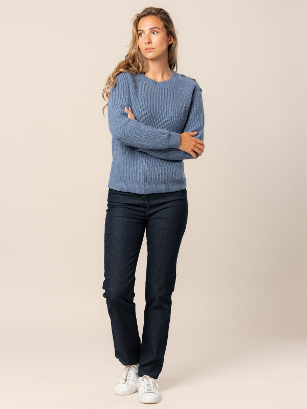 Pull femme maille anglaise boutons | MaBoutiquePlus