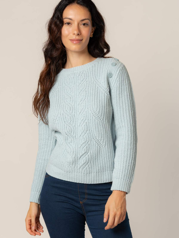 Pull femme maille chenille torsades | MaBoutiquePlus