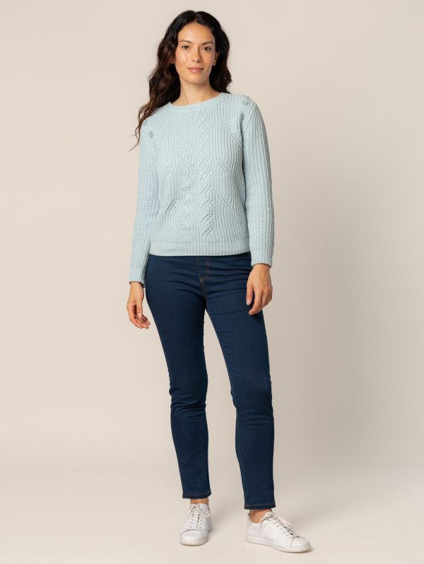 Pull femme maille chenille torsades | MaBoutiquePlus