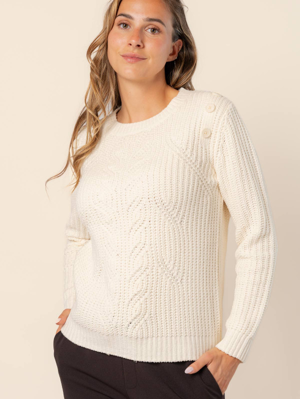 Pull femme maille chenille torsades | MaBoutiquePlus
