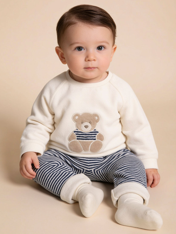 Ensemble bébé-garçon rayures ourson | MaBoutiquePlus