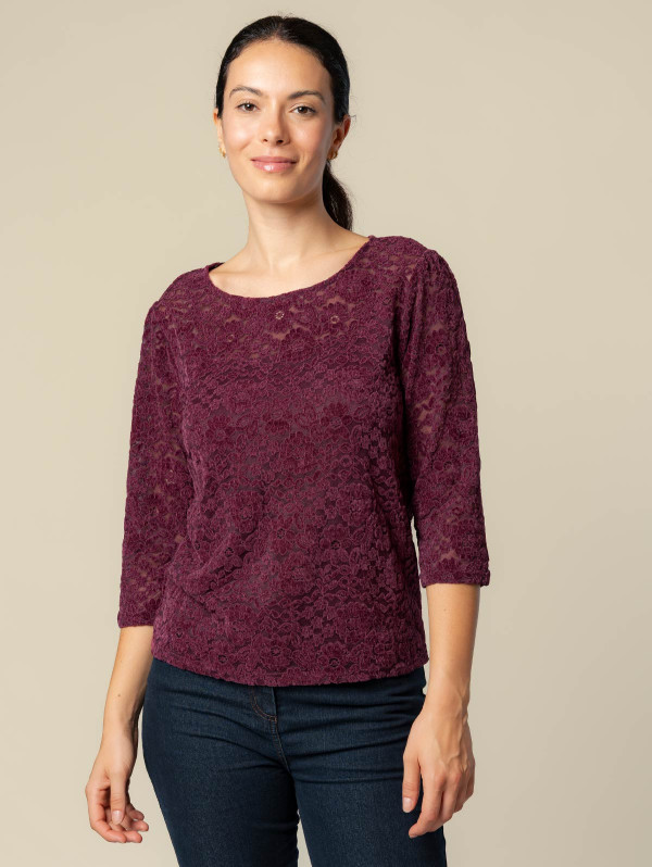 Top femme maille dentelle | MaBoutiquePlus