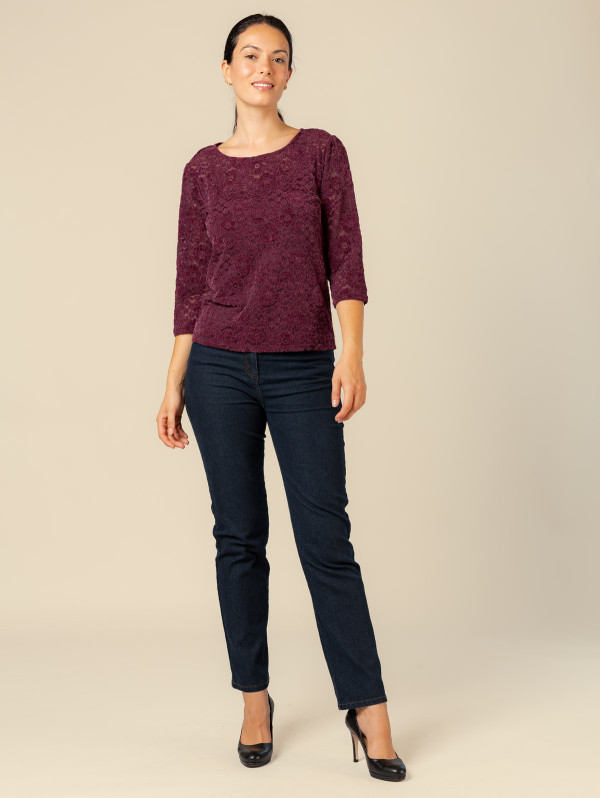 Top femme maille dentelle | MaBoutiquePlus