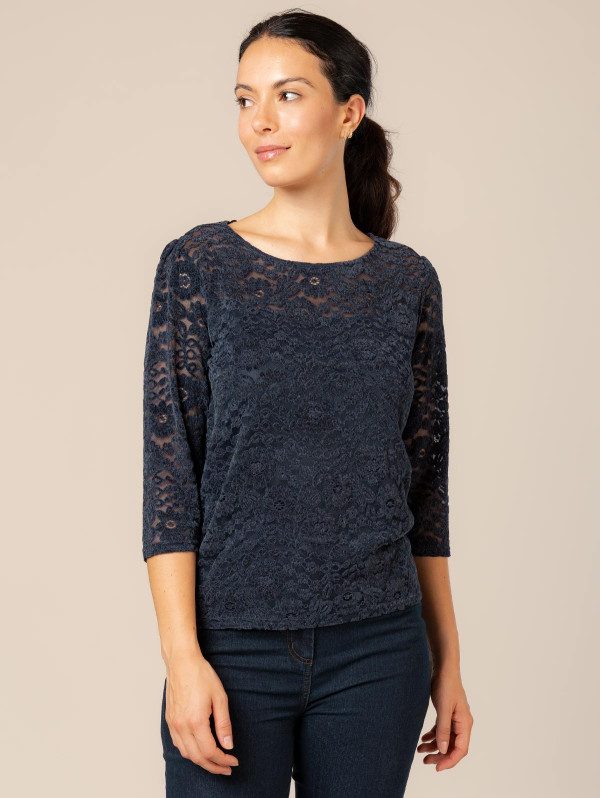 Top femme maille dentelle | MaBoutiquePlus